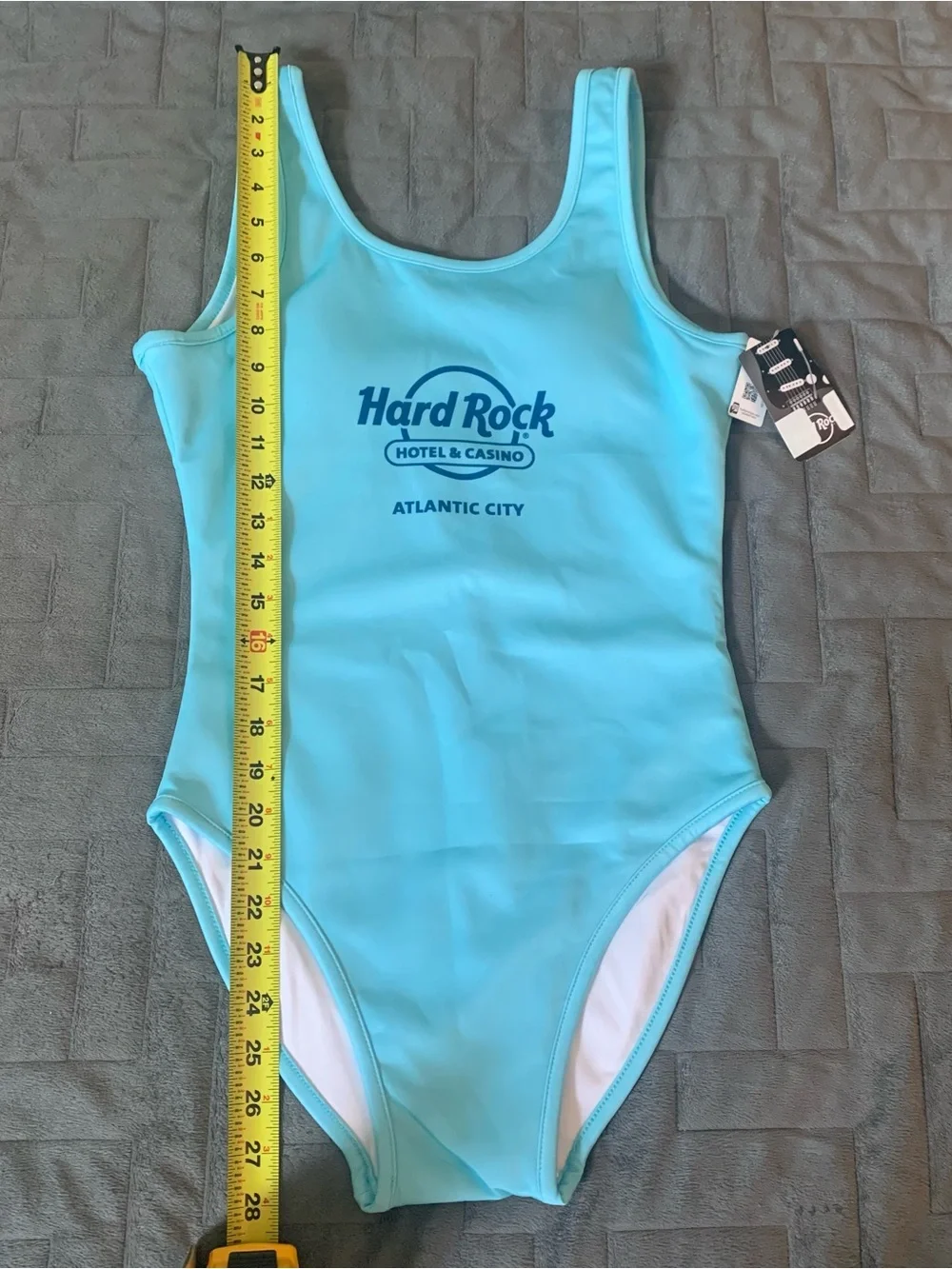 Hard Rock Hotel & Casino Atlantic City one piece swimsuit blue Ladies size L